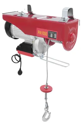 Image de Treuil électrique, capacité de levage de 1 000 kg, longueur de câble de 10 m, rouge, 1 000 kg