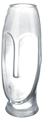 Glasvase Moai, grau, 25 cm, moderne Dekovase