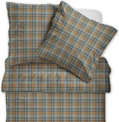 Produktbild von Dormabell Flanell Bettwäsche 135x200 cm Karo kariert blau sand