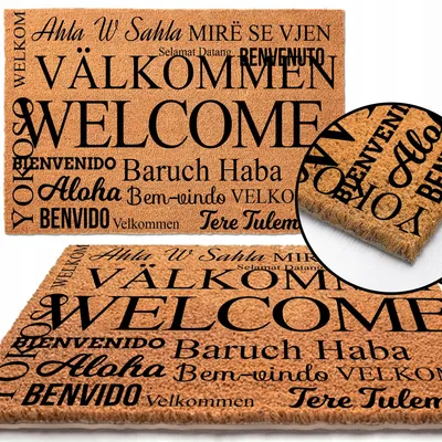 Produktbild von TabPrint Natürliche Kokos-Fußmatte 'Welcome' 40x60 cm