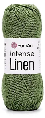 Produktbild von YarnArt Intense Linen 4121 Moosgrün – Sommergarn aus Leinen/Viskose, 175m