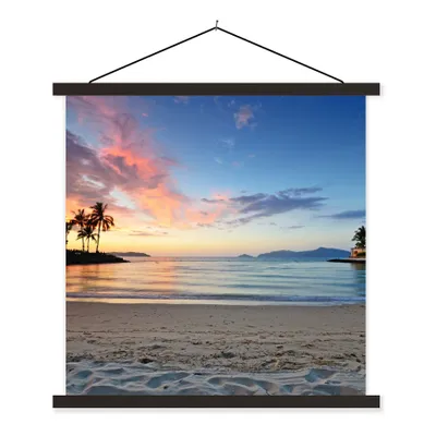 Produktbild von MuchoWow® Textilposter Strand - Tropisch - Farben 90x90 cm mit schwarzem Rahmen - Magnetisches