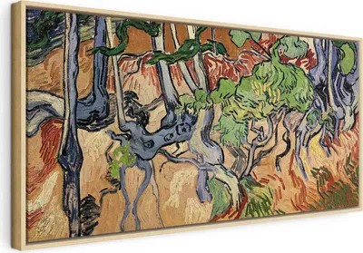 Produktbild von Italienischer Leinwand Leinwandbild - Tree roots (Vincent Van Gogh) 100x50 cm Reproduktionen l-E-12267-b-a