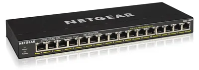 Produktbild von NETGEAR GS316PP Unmanaged Gigabit Ethernet (10/100/1000) Power over Ethernet (PoE) Schwarz, Unmanaged, Gigabit Ethernet (10/100/1000), Vollduplex, Power over Ethernet (PoE), Wandmontage