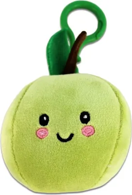 Produktbild von Schlüsselanhänger Apfel aus Plüsch mit Bagclip