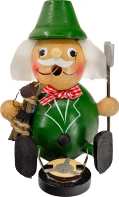 Produktbild von Kaladia Kugelräucherfiguren aus Holz - handbemalt als Holzfäller - für Räucherkerzen der Größe M