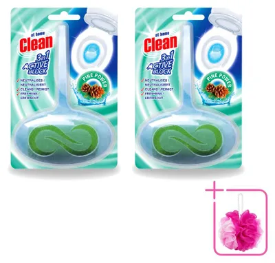 Productafbeelding van 2 x Toiletblok 3-in-1 Active - Tanne - Voordeelverpakking - 2 stuks