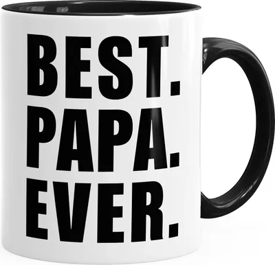 Produktbild von Kaffee-Tasse Best Papa ever Geschenk Spruch MoonWorks® schwarz unisize