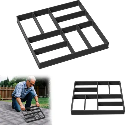 Produktbild von UISEBRT DIY Pflasterform 2 Stück, Gehweg Form für Beton, 40x40x4cm Pflasterstein Schablone, Wiederverwendbare Gehwegplatte für Garten, Terrasse und Hof (Typ D)