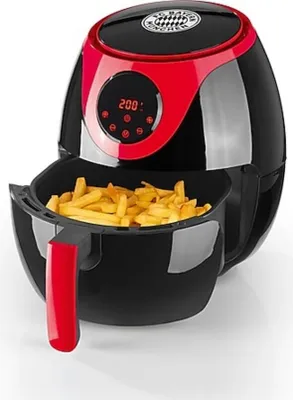 Produktbild von FCB Heißluft-Fritteuse 3l 1.300W, schwarz/rot A-Ware