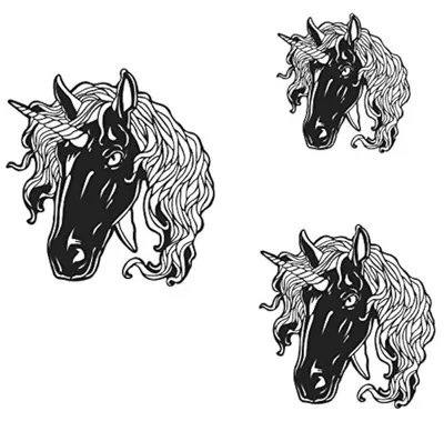 Silhouettenschablone Einhorn, 3 Stück, 31/22/15 cm