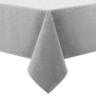 Produktbild von Tischdecke Leinenoptik Flanellrücken Eckig 140x240 cm Hellgrau