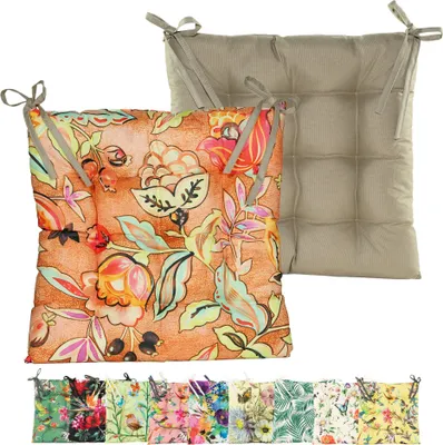 Produktbild von JACK Outdoor Motiv Stuhlkissen 38x38cm Lounge Kissen Auflage Wasserfest Sitzkissen Garten Lotus Effekt, Farbe:Beerenflut Orange