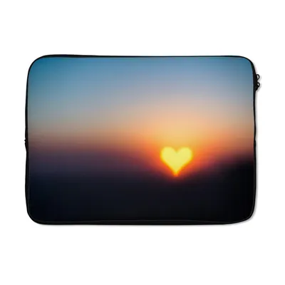 Produktbild von MuchoWow® Laptop Hülle 14 ZollHerz - Horizont - Sonnenuntergang Laptoptasche - Laptoptasche - Stoßsicher - Schutzhaube