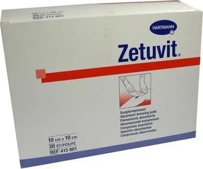 Produktbild von HARTMANN Zetuvit Saugkompressen unsteril 10 x 10 cm, 30 St. Kompressen