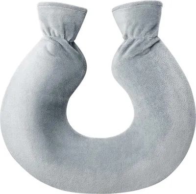 Imagen del producto de Bolsa de agua caliente para el cuello, de 2 litros, ideal para aliviar dolores de cuello, hombros y espalda. Almohada para el cuello que proporciona calor y confort. Regalo para mujeres, madres o padres, con funda suave