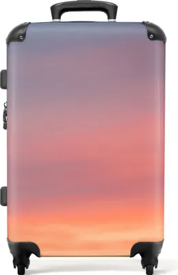Produktbild von NoBoringSuitcases.com® Großer Koffer - Sonne - Himmel - Wolken - Rosa - Kombinationsschloss TSA - Hartschalen Trolley 4 Rollen - 72 liter - Reisekoffer - 66 cmKoffer Mittelgroß 67x43x25 cm, 72L,