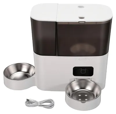 Produktbild von Automatischer WLAN-Futter- und Wasserspender mit großem Fassungsvermögen, Portionskontrolle und Timer für Katzenfutter und -wasser
