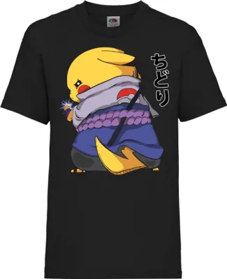 Produktbild von Kinder T-Shirt Naruto Pikachu Sasuke, 7-8 Jahr - 128 / Schwarz
