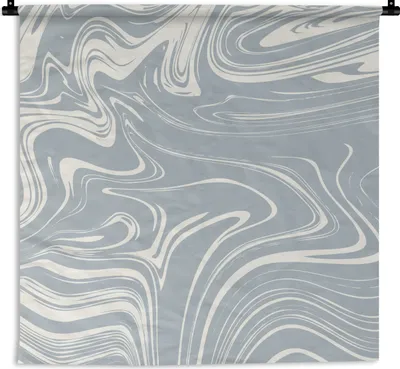 Produktbild von MuchoWow® Wandteppich Wandbehang Marmor - Grau - Blau 90x90 cm Tapisserie Dekoration Wandtuch - Wandaufhänger