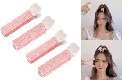 Produktbild von Set mit 4 selbsthaftenden Haarrollern in Pink