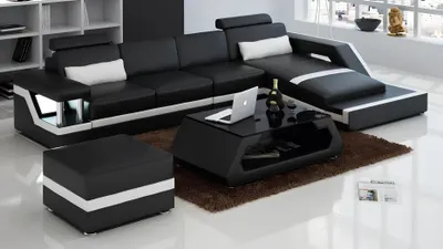 Produktbild von Ledersofa Ecksofa L Form Modernes Sofa Ledersofa Ecksofa Polster Wohnlandschaft