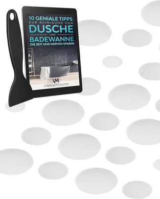 Produktbild von VMbathrooms 24 Stück Anti-Rutsch Aufkleber für Badewanne & Dusche - Transparente rutschfeste Pads - Selbstklebende Badewannen Sticker - Duscheinlagen
