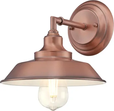 Zdjęcie produktu dla Lampa ścienna Iron Hill z pojedynczym płomieniem w kolorze miedzianym