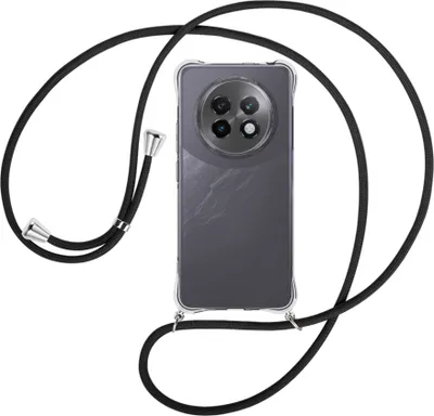 Produktbild von Handykette Backcover-Schutzhülle mit Band (Metall silberfarben) für Realme 13 Plus 5G - schwarz