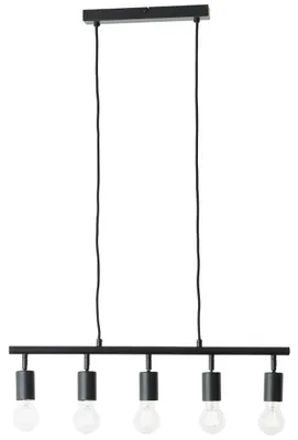 Produktbild von Brilliant Tiffany Balkenpendel, 5-flammig E27 Schwarz Matt 99684/06
