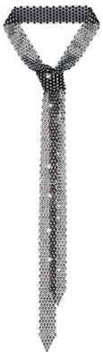Strass Krawatte mit Glitzer, schwarz, Pailletten, 1 Stück