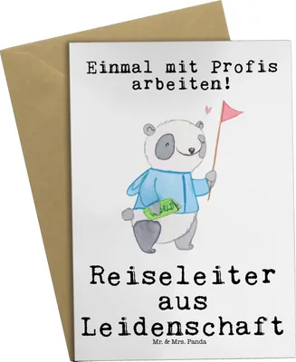 Produktbild von Mr. & Mrs. Panda babykarte Reiseleiter Leidenschaft - Weiß - Geschenk, Grußkarte, weihnachtskarten, Glückwunschkarte, einladungskarten, hochzeitskarten, osterkarte