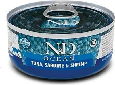 Productafbeelding van Konzerva N&D Kattenvoer, Ocean, Tonijn, Sardine & Garnaal, 70g