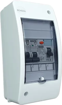 Produktbild von RoadEu - Leitungsschutzschalter, Stromverteiler mit Fehlerstromschutzschalter 40A 2P und B16A, B10A. Sicherungskasten 230V