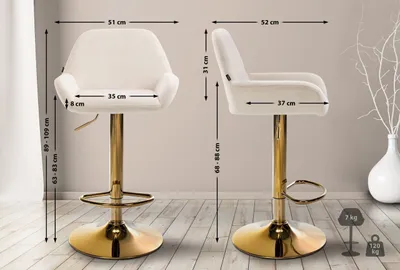 Produktbild von Barhocker Braga Gold Samt creme