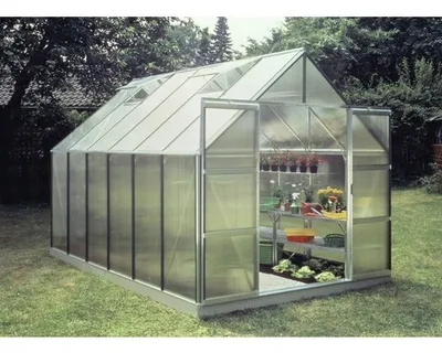 Produktbild von Gewächshaus Halls Magnum 128 9,9 m² Hohlkammerplatten 6 mm 257 x 384 cm Aluminium