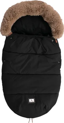 Image de Lorelli LUXE chancelière d'hiver pour poussette – imperméable, polaire, ouvertures pour ceintures, fermeture éclair à double sens, capuche avec fourrure, 88 × 46 cm