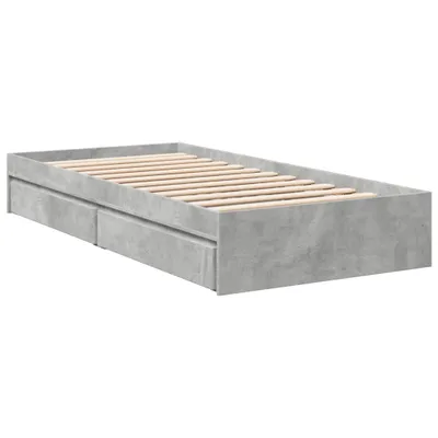 Produktbild von Bettgestell mit Schubladen Betongrau 90x190 cm Holzwerkstoff