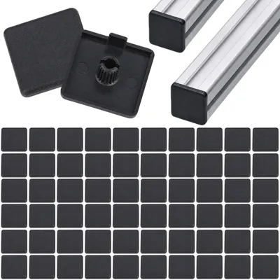 Productafbeelding van 40 stuks eindkappen voor aluminium profiel, 20 x 20 mm, zwart