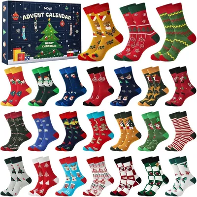 Produktbild von Adventskalender Socken Herren 24 Paar Mehrfarbig Größe 43-46 Baumwolle