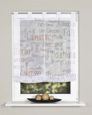 Produktbild von Home Wohnideen Schlaufenraffrollo Voile Digitaldruck Mocha 140 x 80 cm Braun
