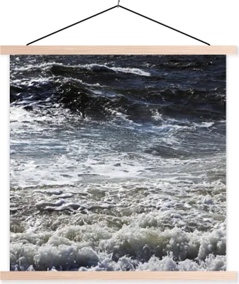 Produktbild von MuchoWow® Textilposter Nordsee - Wasser - Wellen 60x60 cm mit holzfarbenen Rahmen - Wanddekoration
