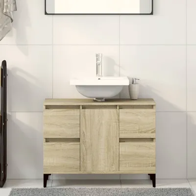 Produktbild von ZMH Waschbeckenunterschrank Sonoma-Eiche 80x33x60 cm Holzwerkstoff