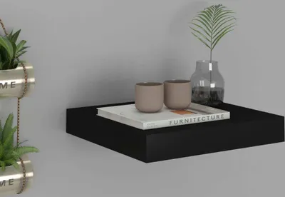 Obrázok produktu pre Maison Exclusive – Zavesená polica, čierna, 23 x 23,5 x 3,8 cm, MDF
