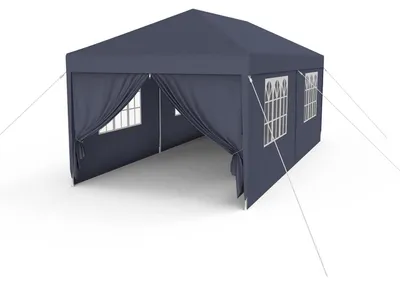 Productafbeelding van Partytent 3x6 meter met zijwanden en ramen, antracietkleurig, polyester, UV-bescherming, waterdicht