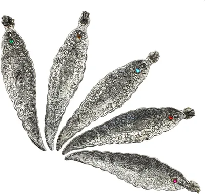 Produktbild von Räucherstäbchenhalter - 1 Stück - Blatt - Metall - silberfarben Ganesha
