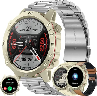 Produktbild von Herren Smartwatch mit Telefonfunktion, 1,52 Zoll AMOLED Touchscreen Tracker 100+ Sportmodi Aktivitätstracker Schlafmonitor Schrittzähler Android iOS