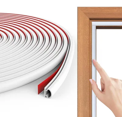 Produktbild von Türdichtung selbstklebend Türdichtungsband Silikon - 6 m - 9 mm - Weiß