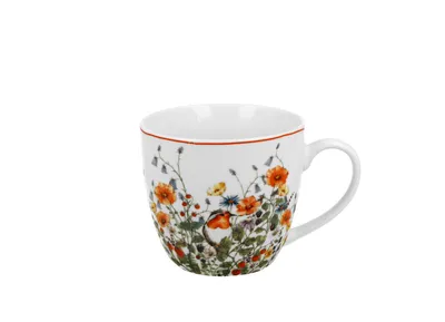 Produktbild von DUO FLORAL Becher 460 ml WILD BIRD in Tragetasche, New Bone China Porzellan