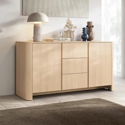 Obrázok produktu pre Komoda Aura KSZ 168 cm z duba Vicenza s tromi zásuvkami a zaoblenými bočnicami